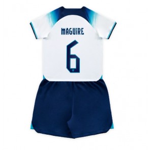 England Harry Maguire #6 Hemmaställ Barn VM 2022 Kortärmad (+ Korta byxor)